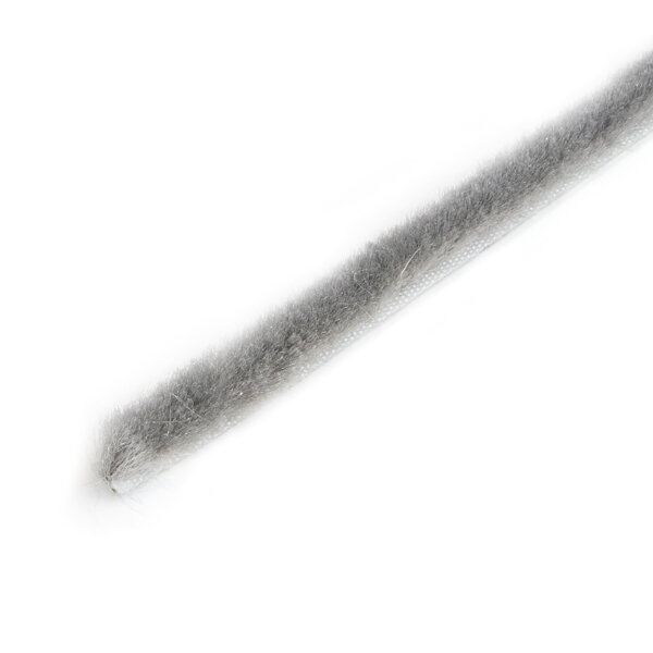 Emuca Selbstklebender Abdichtungsstreifen mit B&uuml;rste, H&ouml;he 9 mm, 10-Meter-Rolle, Grau