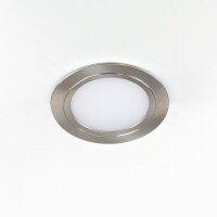 Emuca LED Einbauleuchte Mizar f&uuml;r M&ouml;bel, Durchmesser 66mm, kein Spannungswandler ben&ouml;tigt, Stahl und Kunststoff, Metallic Grau