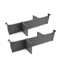 Emuca Set verstellbarer Trennelemente Schublade organisieren, 600 mm, Aluminium, Anthrazit grau