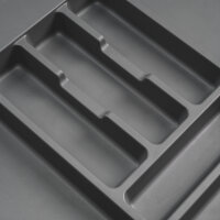 Emuca Besteckfach Optima f&uuml;r K&uuml;chenschublade Vertex/Concept 500, Modul 400 mm, Spanplatte 16mm, Kunststoff, Anthrazitgrau