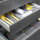 Emuca Besteckfach f&uuml;r K&uuml;chenschublade, f&uuml;r Modul 700 mm, Kunststoff, Grau