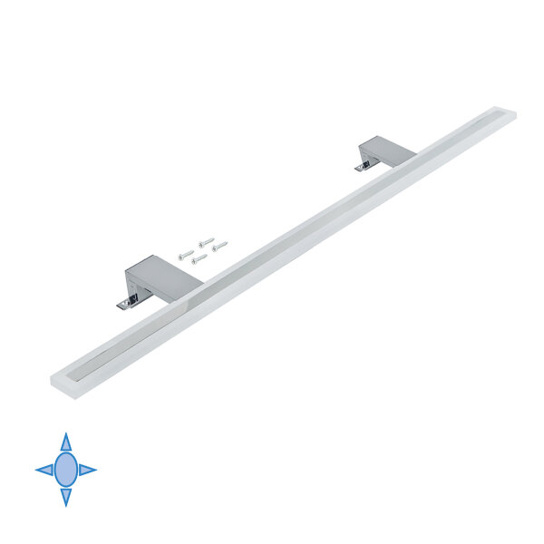 Emuca LED-Anbauleuchte f&uuml;r Badspiegel, 800 mm, IP44, kaltes wei&szlig;es Licht, Aluminium und Kunststoff, Verchromt