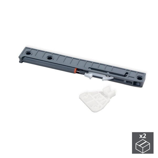 Emuca D&auml;mpfungssystem f&uuml;r Schublade Ultrabox, L. 350-500 mm, Kunststoff, Grau