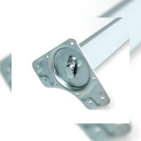 Emuca Tischbein, quadratisch, h&ouml;henverstellbar 710-730 mm, Aluminium, Matt eloxiert