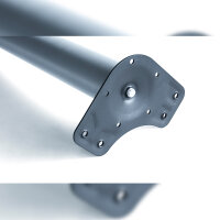 Emuca Tischbein, D. 80 mm, h&ouml;henverstellbar 1.100-1.130 mm, Stahl, Grau metallic