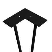 Emuca Set aus vier Hairpin 2-Stangentischbeinen, H&ouml;he 400 mm, schwarz lackiert