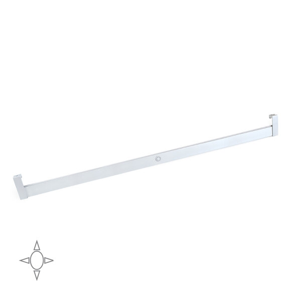 Emuca Schrankstange Polux mit LED-Licht, regulierbar 1.008-1.158 mm, Bewegungssensor, Aluminium, Matt eloxiert