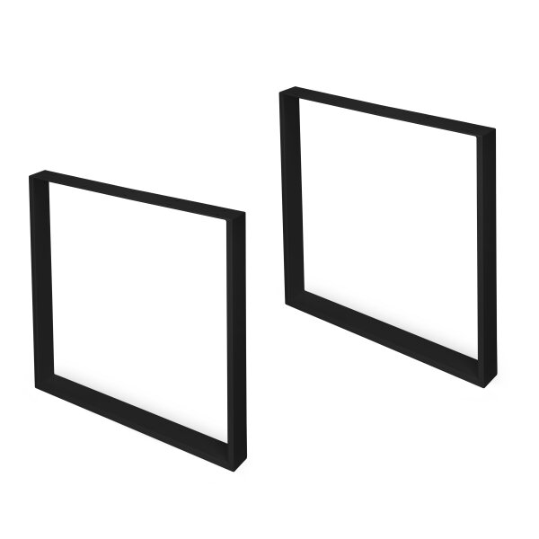 Emuca Satz mit zwei Square rechteckigen Tischbeinen, Breite 800 mm, schwarz lackiert