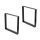 Emuca Satz mit zwei Square rechteckigen Tischbeinen, Breite 600 mm, schwarz lackiert