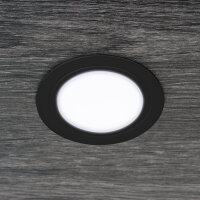 Emuca LED Einbauleuchte Mizar f&uuml;r M&ouml;bel, Durchmesser 84 mm, kein Spannungswandler ben&ouml;tigt, Stahl und Kunststoff, Nickel satin
