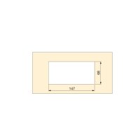 Emuca Kabeldurchlass f&uuml;r Tische, rechteckig, 159 x 80 mm, zum Einbetten, Aluminium, Matt eloxiert