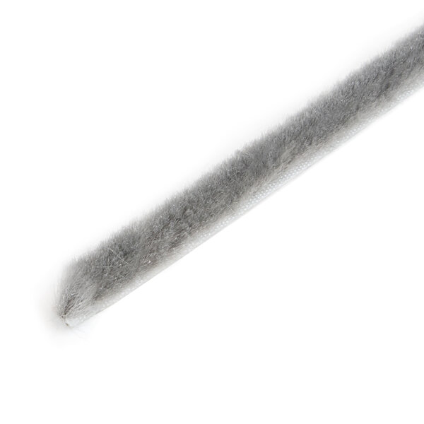 Emuca Selbstklebender Abdichtungsstreifen mit B&uuml;rste, H&ouml;he 17mm, 10-Meter-Rolle, Grau