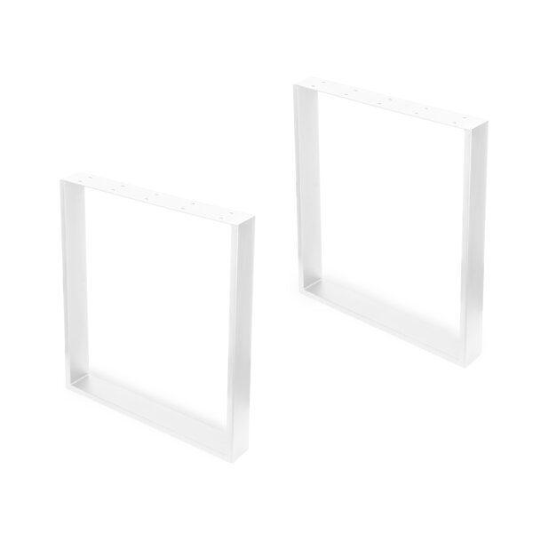 Emuca Satz mit zwei Square rechteckigen Tischbeinen, Breite 600 mm, wei&szlig; lackiert