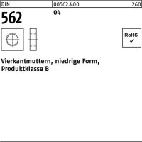 Vierkantmutter DIN 562 niedrige FormM2 Automatenstahl 100 St&uuml;ck