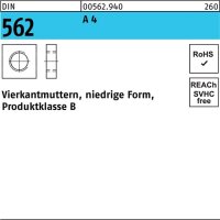Vierkantmutter DIN 562 niedrige FormM6 A 4 100 St&uuml;ck