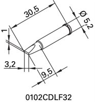 L&ouml;tspitze Ser.102 mei&szlig;elf&ouml;rmig B.3,2mm 0102 CDLF32/SB ERSA