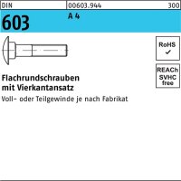 Flachrundschraube DIN 603 Vierkantansatz M10x 35 A 4 10...