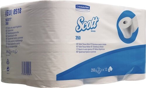 Toilettenpapier Scott 8518 2-lagig,Kleinrollen 6 Btl.x 6 Kleinrollenx350 Bl&auml;tter
