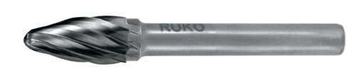 Fr&auml;sstift RBF D.12mm Kopf-L.25mm Schaft-D.6mm HM Verz.Alu RUKO