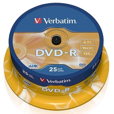 Verbatim DVD-R 43522 16x 4,7GB 120Min. Spindel 25 St./Pack.