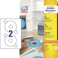 Avery Zweckform CD/DVD-Etikett L6015-25 matt wei&szlig; 50 St./Pack.
