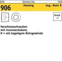 Verschlu&szlig;schraube DIN 906 Innen-6kt R 3/4 Messing...