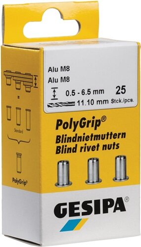 Blindnietmutter PolyGrip&reg; Nietschaft dxl 11x20mm M8 STA 25 St.GESIPA