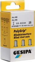Blindnietmutter PolyGrip&reg; Nietschaft dxl 11x20mm M8 Alu 25 St.GESIPA