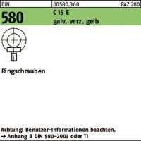 Ringschraube DIN 580 M8 C 15 E galv.verz. gelb 25 St&uuml;ck