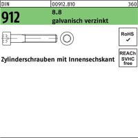 Zylinderschraube DIN 912 Innen-6kt M3x25 8.8 galv.verz....