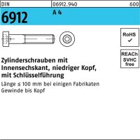 Zylinderschraube DIN 6912 Innen-6kt M10x 100 A 4 50 St&uuml;ck