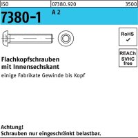 Flachkopfschraube ISO 7380-1 Innen-6kt M3x 6 A 2 500...