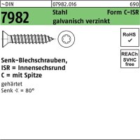 Senkblechschraube DIN 7982 ISR/Spitze 2,2x4,5-C-T6 Stahl...