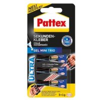 Pattex Sekundenkleber UltraGel Mini Trio PSMG3 Tube 1g 3 St./Pack.