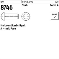 Halbrundkerbnagel ISO 8746 Fase 1,4x 3 Stahl 500 St&uuml;ck