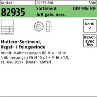 Muttersortiment DIN 934 640tlg. 8 galv.verz. 1 St&uuml;ck