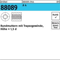 Rundmutter R 88089 Trapezgewinde TR 16x 4 -36 A 4...