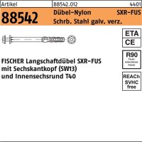 Rahmend&uuml;bel R 88542 SXR 10x120 FUS Schraube Sta verz./D&uuml;bel-Nylon 50St. FISCHER
