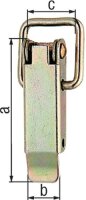 Kistenverschluss H.61mm B.22mm STA galv.gelb verz.f.Vorhangschl.m.max &Oslash;7mm SB GA
