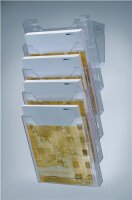 Wandprospekthalter 5 F&auml;cher DIN A4 Ku.grautransparent