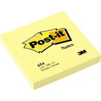 Post-it Haftnotiz Notes 654 76x76mm 100Blatt gelb