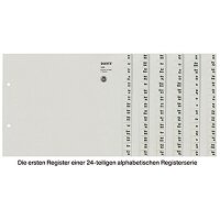 Leitz Registerserie 13240085 DIN A4 A-Z 24Ordner Tauenpapier grau