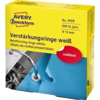Avery Zweckform Lochverst&auml;rkungs- ring 3508 wei&szlig; 500 St./Pack.