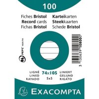 Exacompta Karteikarte 10800SE DIN A7 liniert wei&szlig; 100 St./Pack.